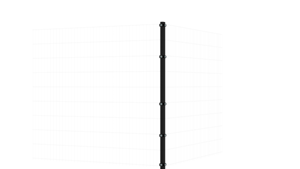 Eckpfosten mit Klemmen für 1830 mm Doppelstabmatte BERLIN - 60x60 mm - RAL 7016 Anthrazitgrau